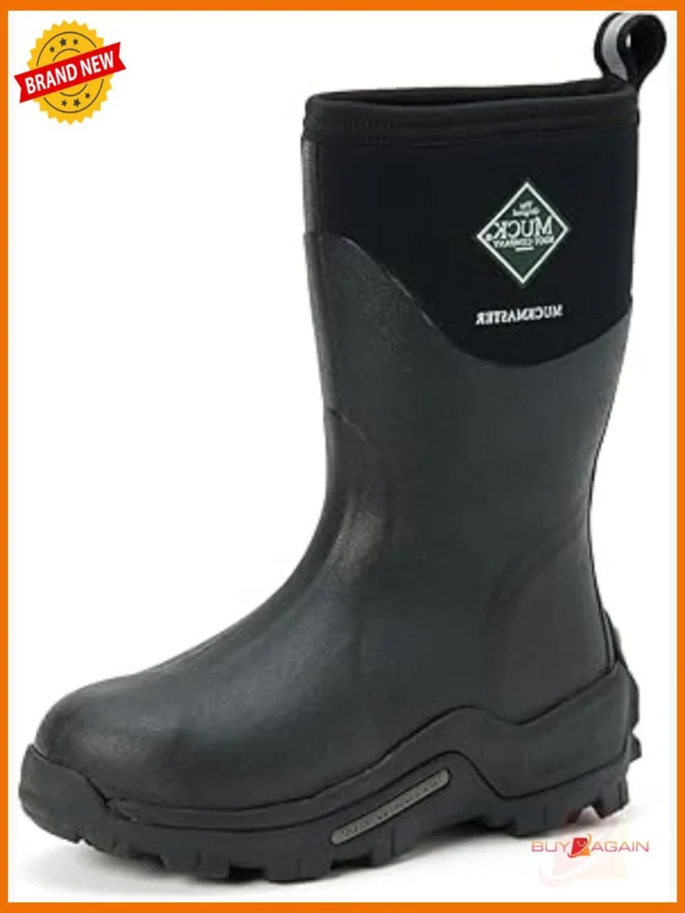 Men's 100% Waterproof Mid-Calf Boots Pull-On Rubber Neoprene EVA Midsole